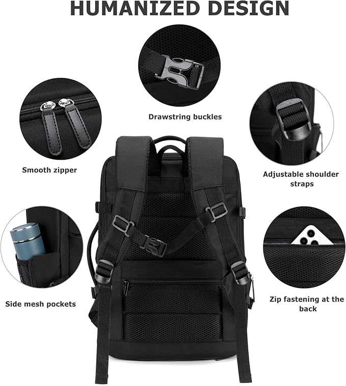 feilario 2 Piece Set 20in Aluminium Frame PC Hard Shell Spinner Wheels Luggage, Built-In TSA lock Carry on Suitcase, with Cup Holder, USB Port, Phone Holder