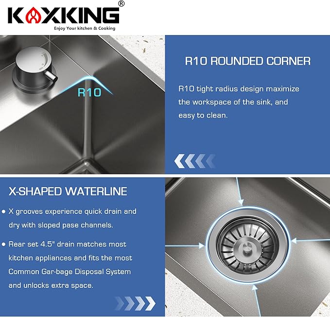 RV Sink 13x15x9, Compact Workstation Bar Sink with Foldable Faucet, Cutting Board & Stainless Steel Grid, Undermount Single Bowl Camper Sink