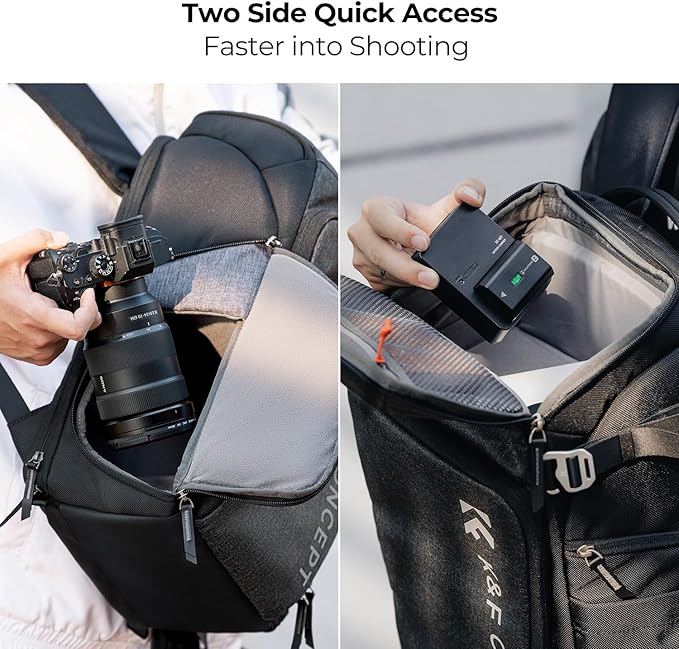 K&F CONCEPT Professional Camera bags for photographers 25L Large Capacity Camera Case Waterproof Photography Camera Backpack for Dslr Cameras
