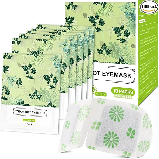 10 Packs Steam Eye Mask, Wormwood Steam Eye Masks Disposable, Self-Heating Relief Heated Eye Mask for Fatigue, Perfect for Home, Sleep, Spa & Travel