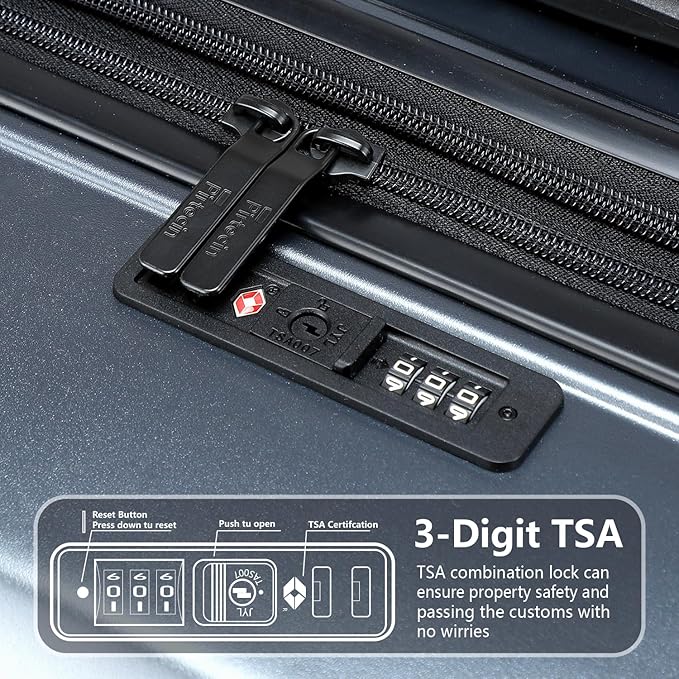Luggage Sets 2 Piece, 20/28 Inch Lightweight Expandable PC Hardside Durable Suitcases with Spinner Wheels & TSA Lock, Gray