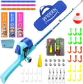 Kids Fishing Pole, Telescopic Fishing Rod, Toddler Collapsible Fishing Rod and Reel Combo with Tackle Box, Fishing Line, Bobber, and Soft Lures for Boy, Girl, Youth, Beginner, Over 4 Years Old