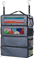 Hanging Travel Organizer, Carry-On Luggage Suitcase Organizer, Portable Travel Shelves Packing Cube for Cruise, Gray