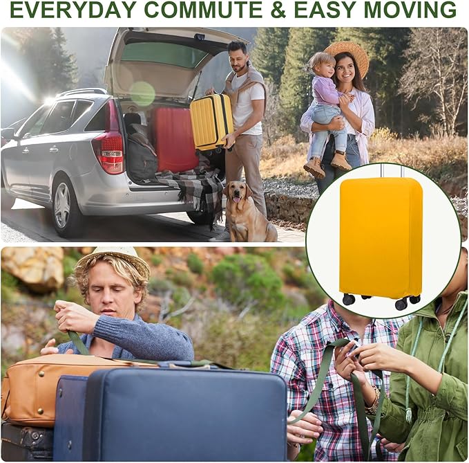 PATIKIL Luggage Cover, Suitcases Covers Elastic Carry on Cover Protector Washable Scratch-Resistant Fits 19-21 Inch Luggage for Travel Business Trips, Yellow