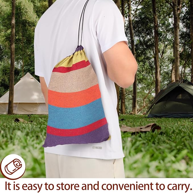Camping Hammocks for Backyard Hanging Sturdy Garden Comfortable Fabric Hammock Indoor Tree Straps Up to 616lbs Weight Capacity with Travel Bag for Camping Portable Outdoor Patio (Grey)