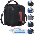 Lifewit Insulated Lunch Box for Men, Expandable Cooler Bag, Freezable Lunch Bag for Women with 2 Ice Packs and Shoulder Straps for Work Travel College, 8.2L Black and Red