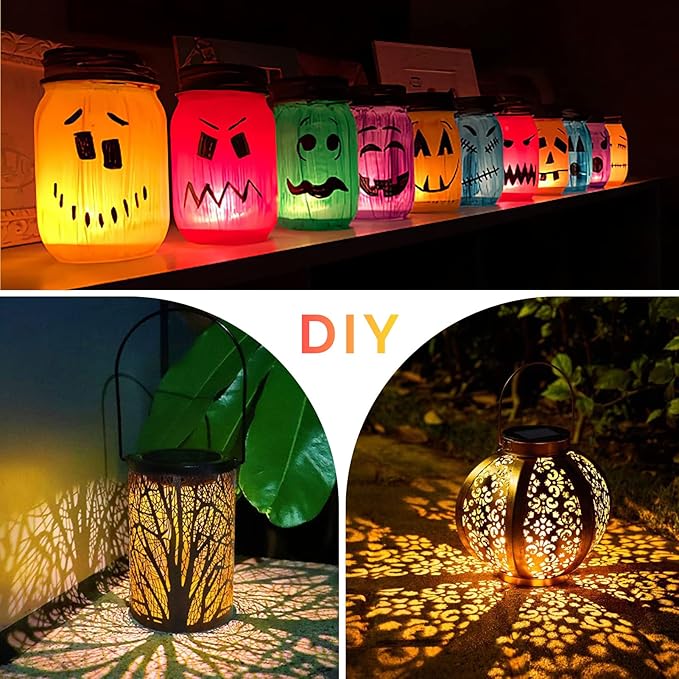 ELUTENG Solar Light Replacement 4 Pack (Top Size 3.15 inch, Bottom Size 2.76 inch) LED Solar Lantern Light Lids Outdoor Waterproof Replacement Solar Light Tops Warm White LED