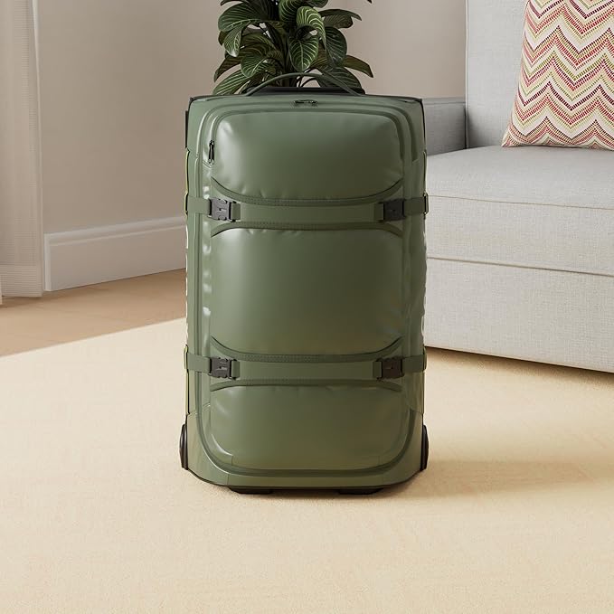 Gonex Rolling Duffle Bag with Wheels, 70L Water Repellent Wheeled Travel Duffel Luggage with Rollers 25 inch, Olive Green