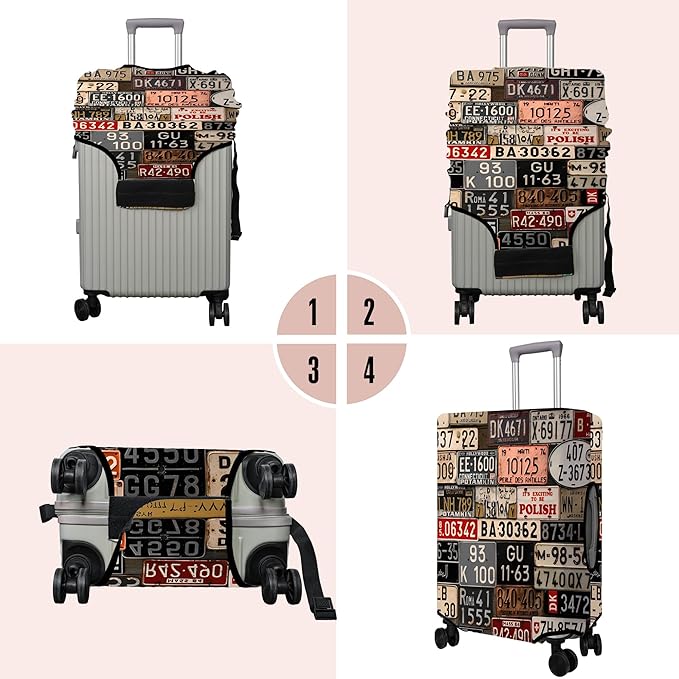Travel Luggage Cover Suitcase Protector Fits 18-32 Inch Wheel Covers PatternedTravel Related Items Flower Luggage Protector Elastic L