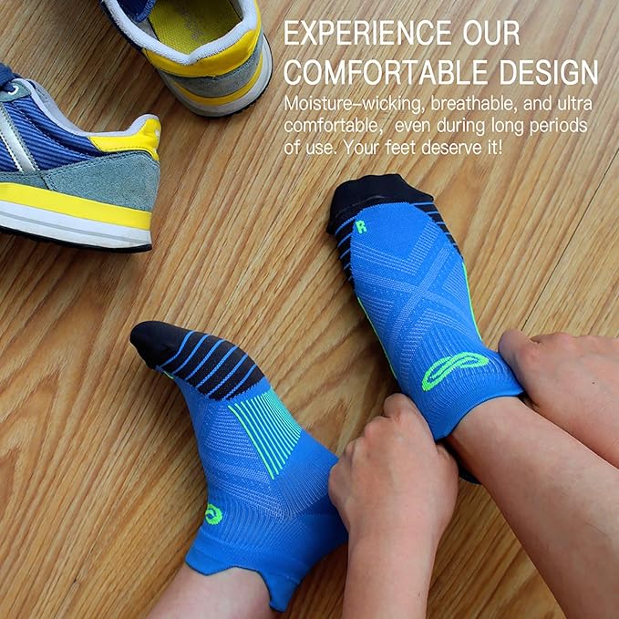 PAPLUS Ankle Compression Sock for Men and Women 2/4/6 Pairs, Low Cut Compression Running Sock with Ankle Support