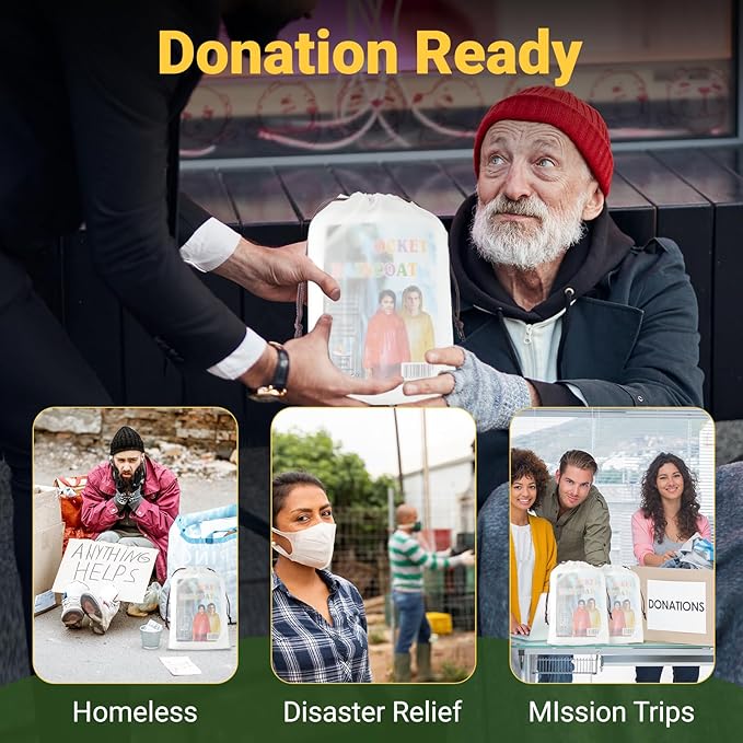84 Pcs Homeless Care Package Supplies Bulk Hygiene Kits with Nail Clipper, Prepasted Disposable Toothbrushes, Razors, Ponchos, Combs, Socks & Drawstring Bags — Ideal Charity or Personal Travel Package