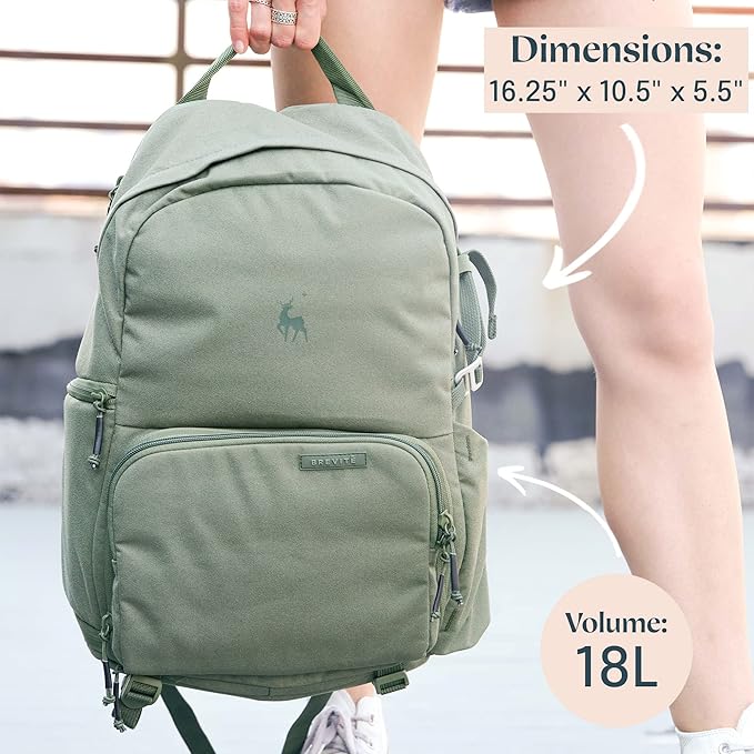 BREVITE - The Jumper - Compact Camera Backpacks for Photographers - A Minimalist & Travel-friendly Photography Backpack Compatible With Both Laptop & DSLR Accessories 18L (Pine Green)