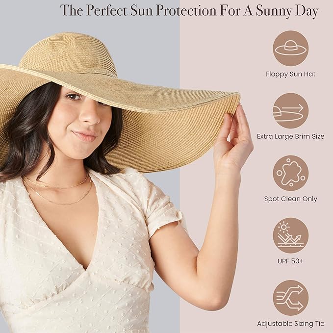 San Diego Hat Company Women's Ultrabraid X-Large Brim Hat, Adjustable Sun Hat with UPF 50+