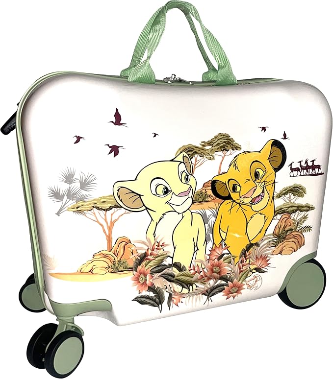 Fast Forward Ride-On 18" Suitcase For Kids/Tow-Along Toddler Carry-On Luggage With Wheels (Lion King)