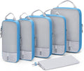 BAGSMART 6 Set Compression Packing Cubes - Lightweight Travel Essentials, Durable Luggage Organizer