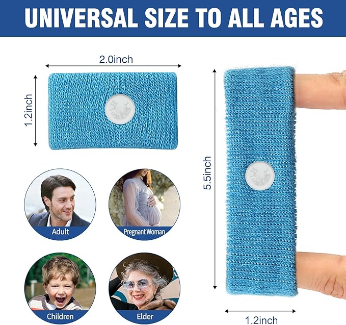 Motion Sickness Bands Anti Nausea Wristband for Adult and Kids Morning Sickness Relief for Pregnant Women Acupressure Nausea Relief for Car, Sea, Air Sickness - 2 Pairs Blue, Blue