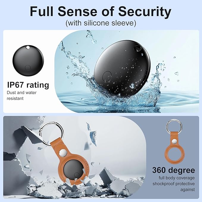 Tracker Tags-1 Pack, Pet Trackers, Item Locator Tags Works with Apple Find My | iOS Only | Replaceable Battery | Water-Resistant(1 Black)