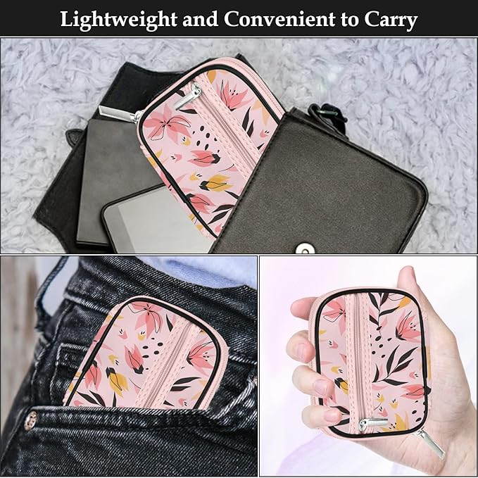 Serfeymi Weekly Travel Pill Organizer Pill Case for Purse with Removable 7 Day Pill Box, Fashionable Travel Medicine Organizer Pill Container for Medicine, Vitamin, Supplement - Pink 03