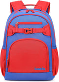 Lightweight Kids Backpack for School Kindergarten Elementary Backpacks for Boys Ages 6-8-10 (Red Navy Blue)