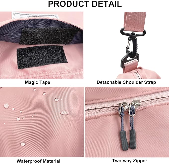 Travel Duffle Bag, Waterproof Sport Tote Gym Bag for Women Men, Overnight Weekender Carry On Bag with Wet Pocket