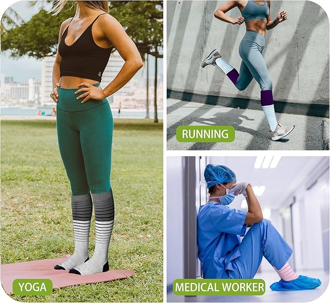 LEVSOX Compression Socks for Pregnant Women 20-30 mmHg Knee High Cute Funny Mens Supports Socks for Nurses, Medical, Travel