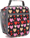 FlowFly Kids Lunch box Insulated Soft Bag Mini Cooler Back to School Thermal Meal Tote Kit for Girls, Boys, Heart