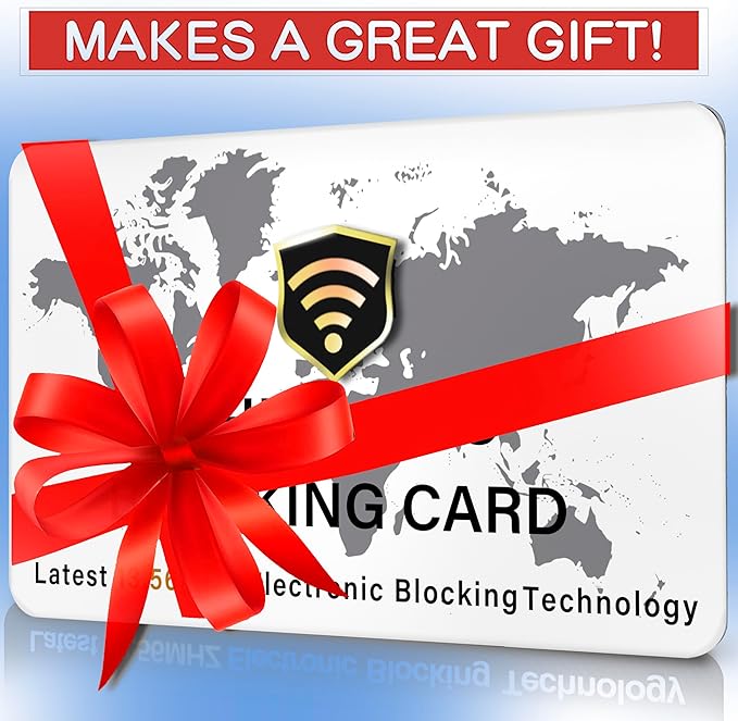 SaiTech IT 5 Pack RFID Blocking Card NFC Contactless Debit/Credit Card ATM Passport Protector ideal for Men & women slim with World map design perfectly fit in wallet (White)