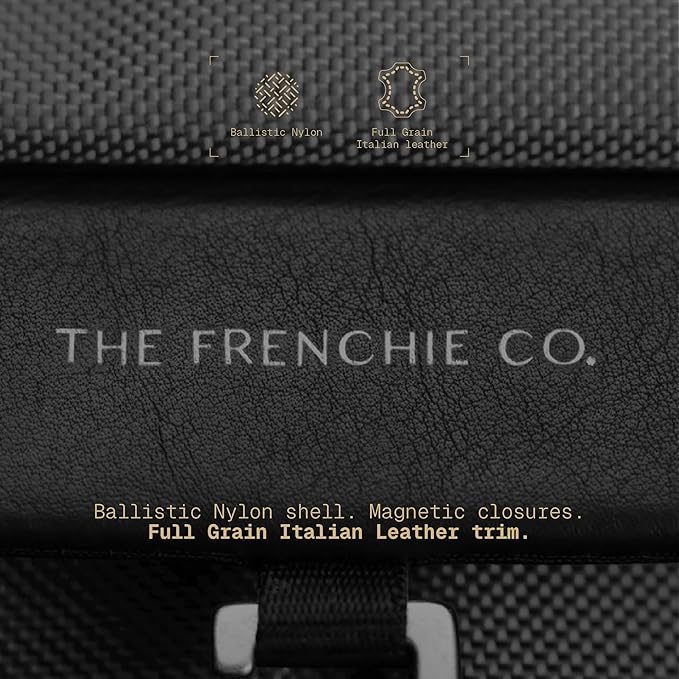 The Frenchie Co. - Work/Travel Speed Backpack - Expandable 23 to 30 liters - Anti-theft magnetic closure - Ballistic nylon with padded laptop compartment and minimalist professional design