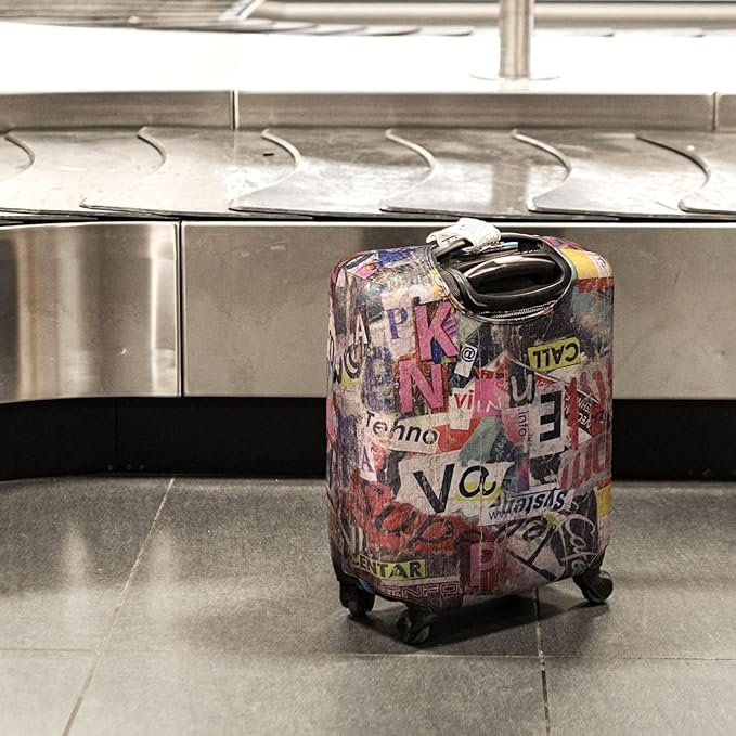 Explore Land Travel Luggage Cover Suitcase Protector Fits 31-32 Inch Case (Retro Pictorial, XL)