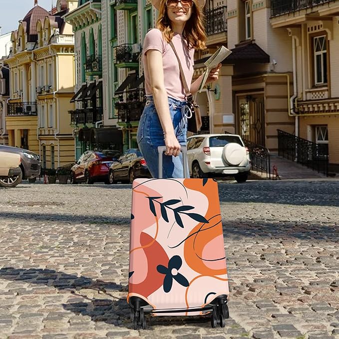 Travel Luggage Cover Suitcase Protector Fits 18-32 Inch Wheel Covers PatternedTravel Related Items Flower Luggage Protector Elastic S