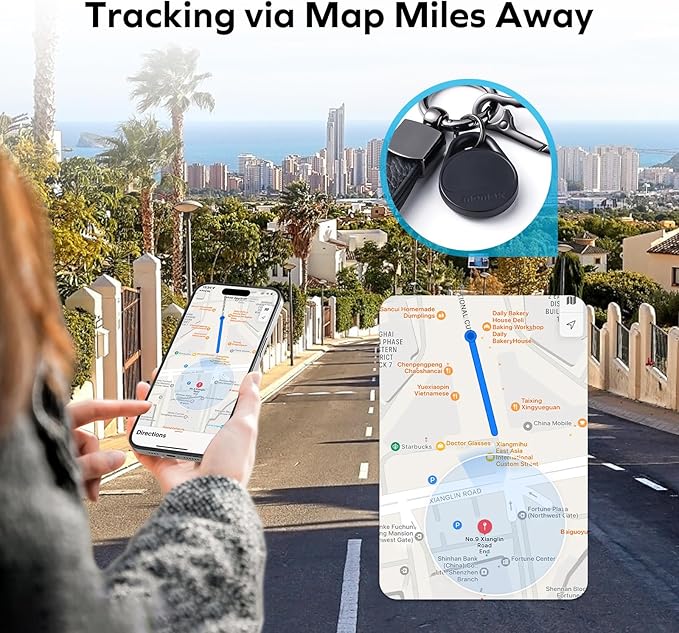 Momax Key Finder Tracker Tag - [Apple MFi Certified] Smart Bluetooth Tracking Device with Find My (iOS Only), Replaceable Battery, DIY Stickers, for Wallets, Luggage, Suitcases, Backpacks, 4 Pack
