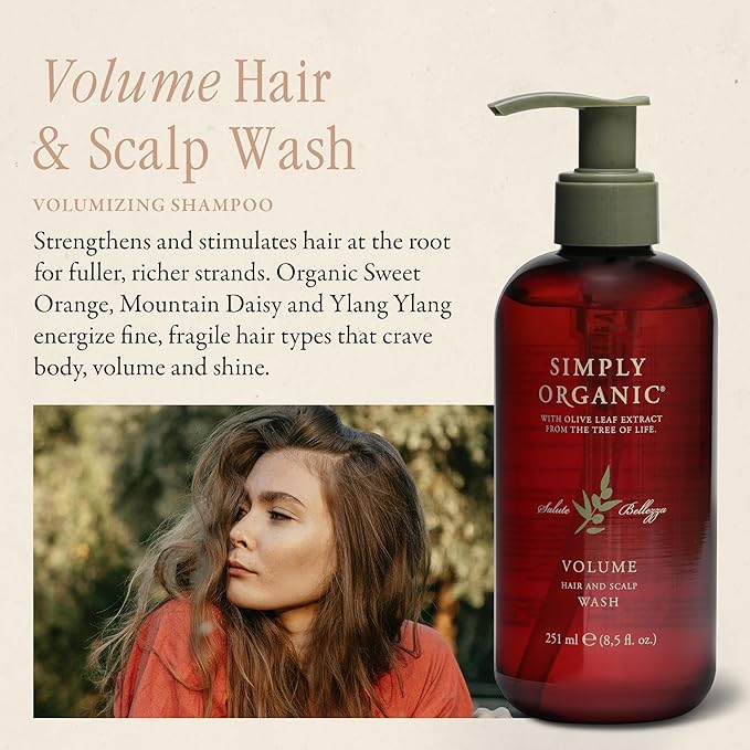 Thinning Hair Volumizing Shampoo Scalp Wash, Made in Italy, All Natural Cruelty Free Hair Care for Women & Men, Sweet Orange, Ylang Ylang, Olive Leaf Extract, 251ml/8.5floz, VOLUME