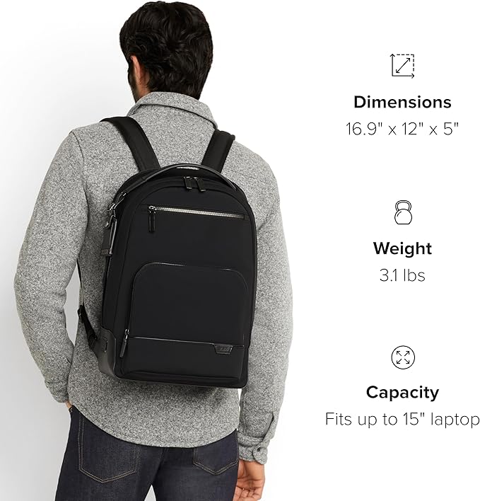 TUMI Harrison Warren Backpack - 15-Inch Laptop Backpack - Stylish Women's & Men's Backpack for Travel & Business - Cognac Leather