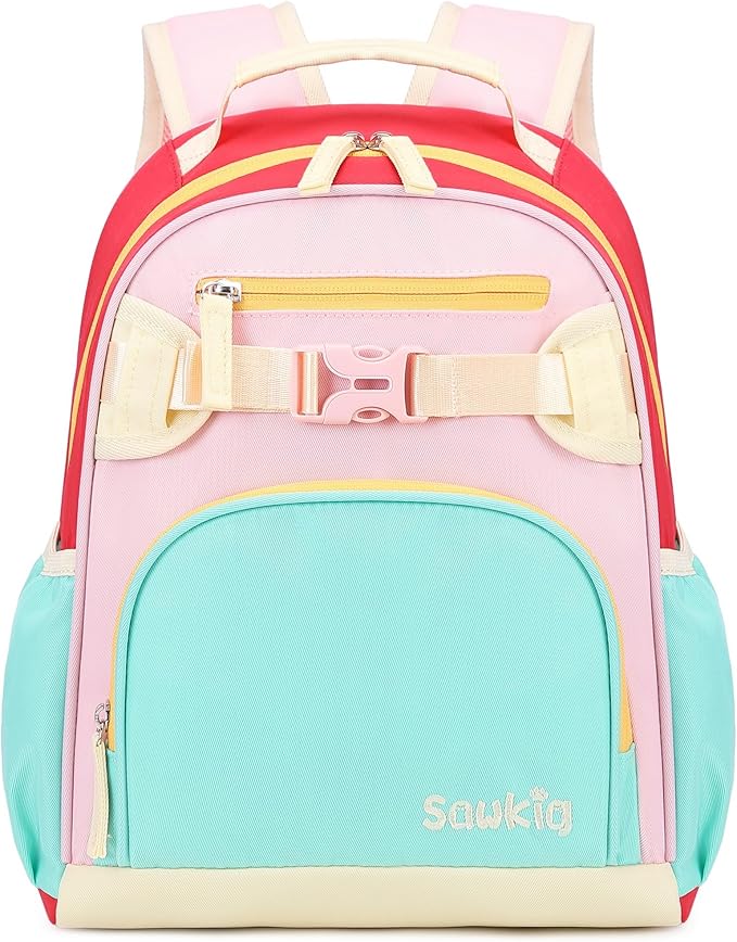 Cute Mini Toddler Backpacks for Girls 2-4 Little Kids Backpack preschool Bookbag (Aqua Pink Red)