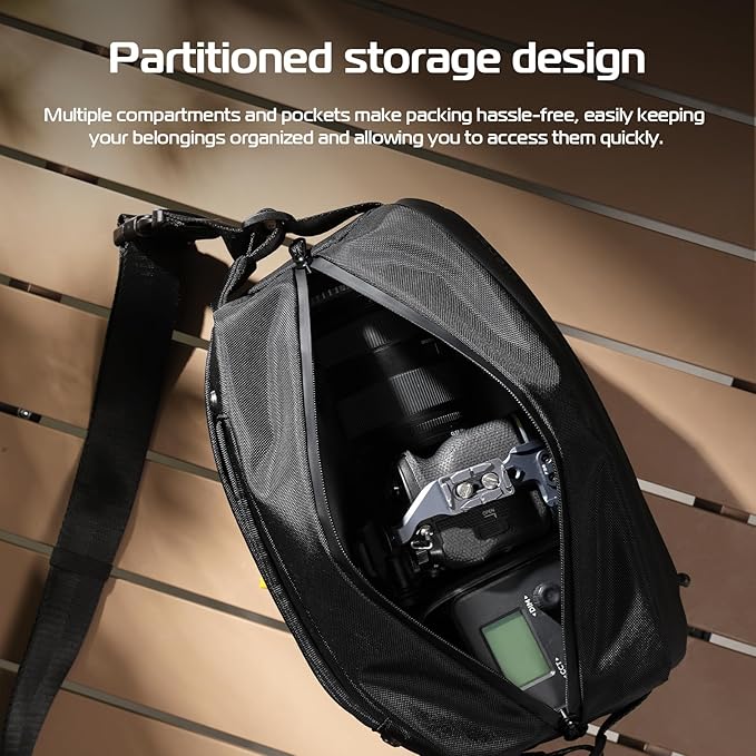 ULANZI Camera Sling Bag, Water-Resistant Camera Case with Tripod Holder, DSLR/SLR/Mirrorless Camera Bags Crossbody for photographers - Black