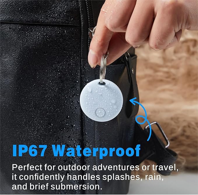 Air Tracker 4 Pack, Smart Bluetooth Tracker Works with Apple Find My (iOS Only), Item Finder Trakcer Tag Locator for Keys, Luggage, Backpack, IP67 Waterproof, Blue