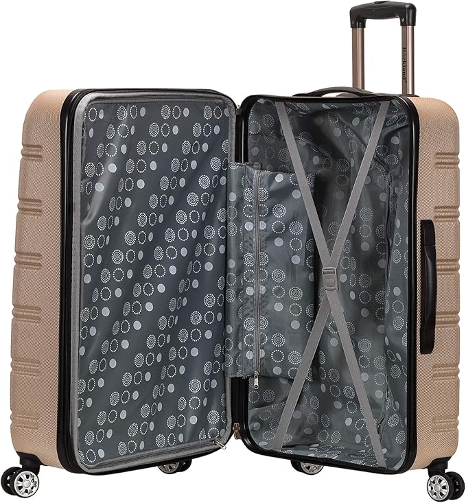 Rockland Melbourne Hardside Expandable Spinner Wheel Luggage, Champagne, 2 Piece (20/28)