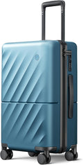 Carry On Suitcase, 20 Inch Carry-On Luggage with Double Spinner Wheels, Anti-Burst Zipper, Hard Case PC Suitcase Carry On, Lightweight Travel Luggage, TSA Approved (Topaz Blue, Hudson)