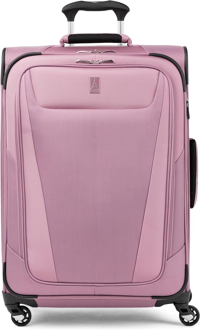 Travelpro Maxlite 5 Softside Expandable Checked Luggage with Spinner Wheels, Lightweight, 25-Inch — Orchid Pink Purple