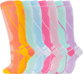 Compression Socks for Women Men Circulation Knee High 8 Pairs for Nurses, Running, Travel, Athletic