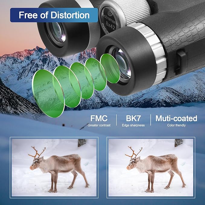 Astromania 8x42 Compact Binoculars -BK7 Prism -Gifts for Traveling, Wildlife, Bird Watching, Camping and Sport Games, Concerts and Theater