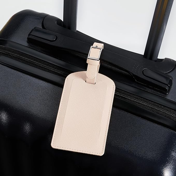 3 Pack Luggage Tags for Suitcases, TSA Approved Bag Tags, Baggage Tags with Privacy Protection, Travel Essentials Luggage Accessories, Ivory