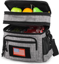ATRIPACK Lunch Bag for Men, Double Deck Tactical Lunch Box Work with Shoulder Strap MOLLE Webbing Large Lunch Cooler Leakproof Insulated （Grey）