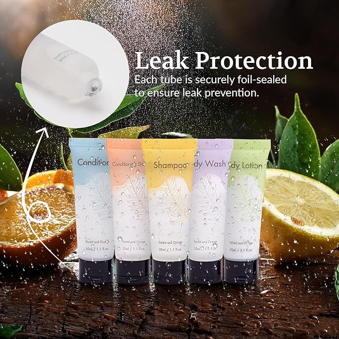 Double Sealed Hotel Conditioner Bulk 100 Pack Individually Wrapped Travel Size Conditioner Aloe and Green Tea Extract Infused Hotel Supplies and Toiletries for Guest