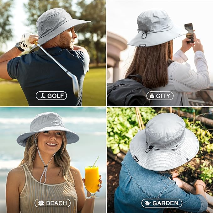 GearTOP Safari Sun Hat for Men and Sun Hats for Women UV Protection UPF 50+ Hiking, Gardening, Fishing