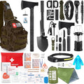 Survival Kit, 268 Pcs Emergency Survival Gear and Equipment Supplies with First Aid Kit, Camping Axe, Headlamp, Tent, Crossbody Bag for Camping Hiking, Hunting, Car, Gift for Christmas Men, Dads, Him