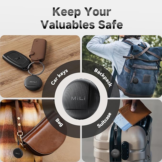 LiTag - Bluetooth Tracker for Android Phones. Google Certified Item Locator. Smart Tracking Tag for Google Find My Device (Find Hub) App. Finder for Keys, Luggage, Suitcase, Backpack, Purse (4 Pack)