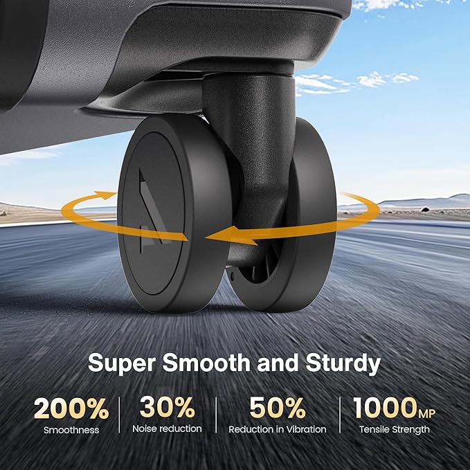 SHOWKOO Luggage Sets 2 Piece 20/28 Inch Hardside Expandable Lightweight PC Suitcase Sets with Double Spinner Wheels TSA Lock, Sliver Gray