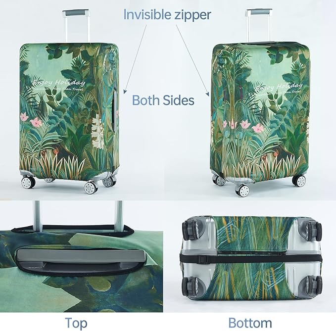 Travelkin Luggage Covers For Suitcase Tsa Approved,Suitcase Cover Protector Fit 18-32 Inch Luggage (Jungle, L)