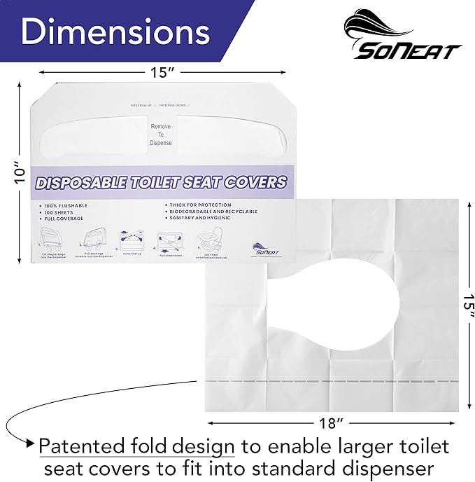 Disposable Toilet Seat Cover - 400 Sheets of XL Half Fold Flushable Toilet Seat Covers for Commercial, Public Facilities and Potty Training, Premium Toilet Paper Cover, Regular (4 Pack)